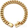 14mm Gold-Plated Stainless Steel Dog Collar Chain Hip Hop Style Pet Necklace Large Dogs