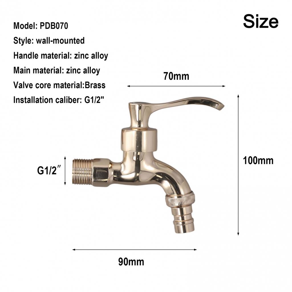 Robinet de exterior din bronz antic pentru grădină vintage, stil clasic european