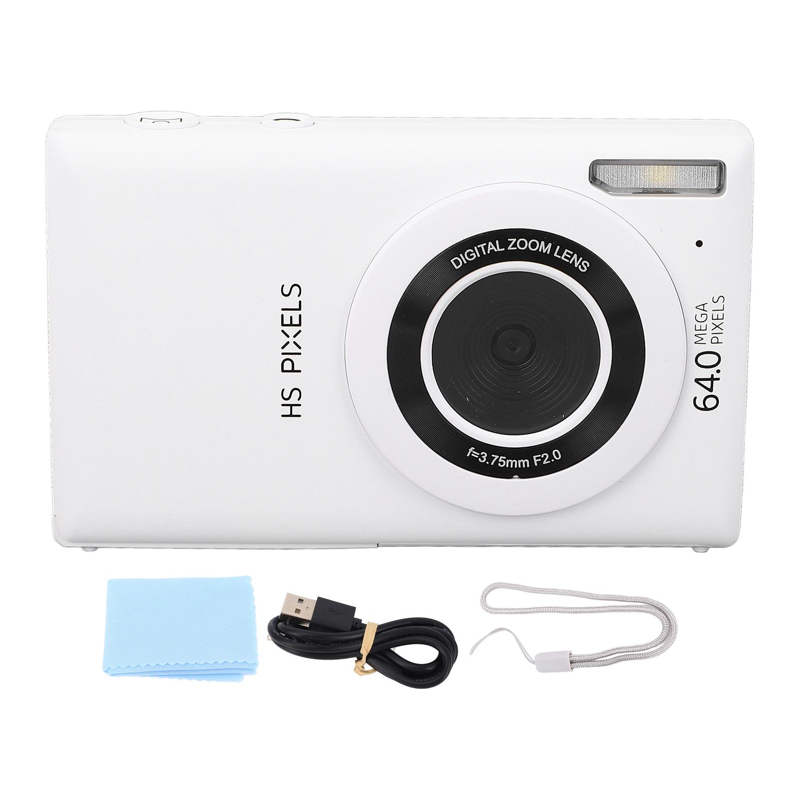 

4K 64MP Music Digital Camera Auto Focus Point and Shoot Camera with 18X Digital Zoom 2.4 Inch IPS