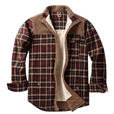 Winter Shirt Men Winter Cotton Liner Fleece Casual Shirts Mens Thick Wool Long Sleeve Plaid Shirt Shirts Coat Camisas