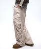 Aleseuseussi Wrinkle Mixed Stripe Cargo Pants - Beige