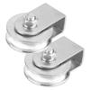 ULTECHNOVO 2pcs Fixed Pulley Heavy Duty Pulley D Shackle Block Winch Heavy Duty Pulley Roller Single Pulley Roller Steel Silver