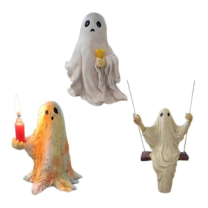 Halloween Resin Specter Sculpture for Home Decoration Terrifying Ornament for Garden Indoor and Outdoor Embellishment