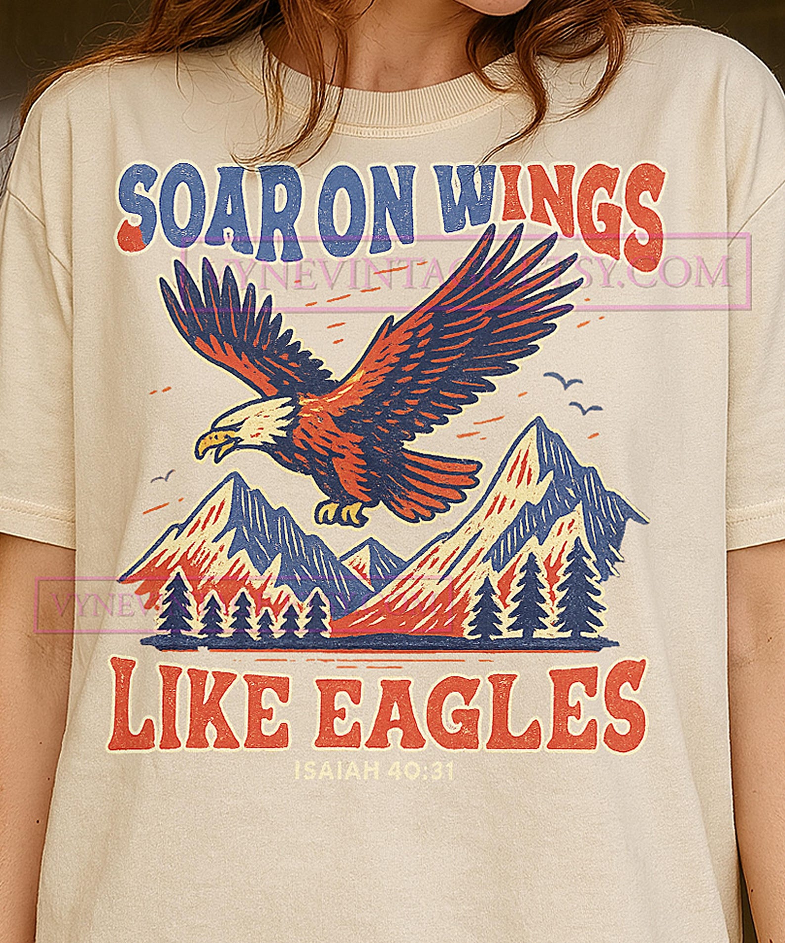 Soar On Wings Like Eagles T-Shirt, Isaiah Eagle Shirt, Christian T Shirt Bible Verse Tee, Faith Apparel, Religious Gift S