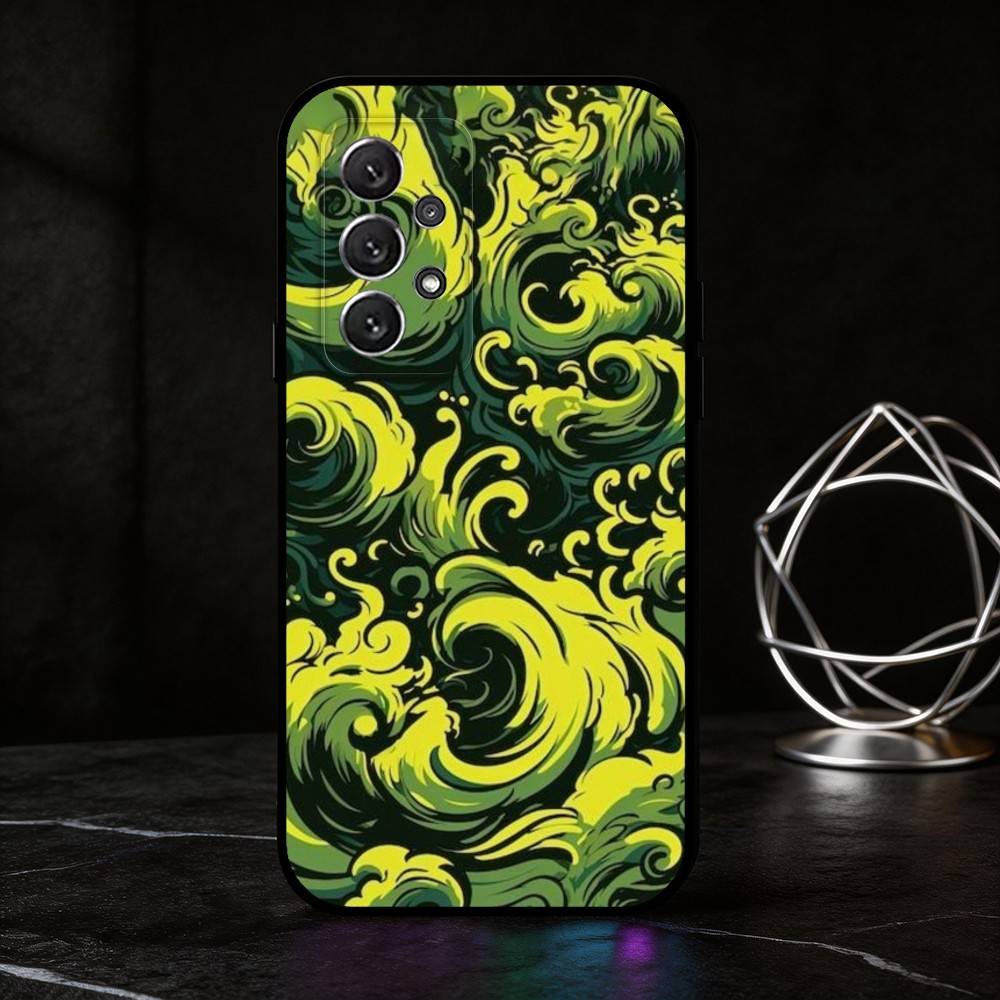 F-Fluid Art Phone Case For Samsung S25,24,21,22,23,30,Ultra,20,Plus,Fe,Lite,Note Soft Black Cover
