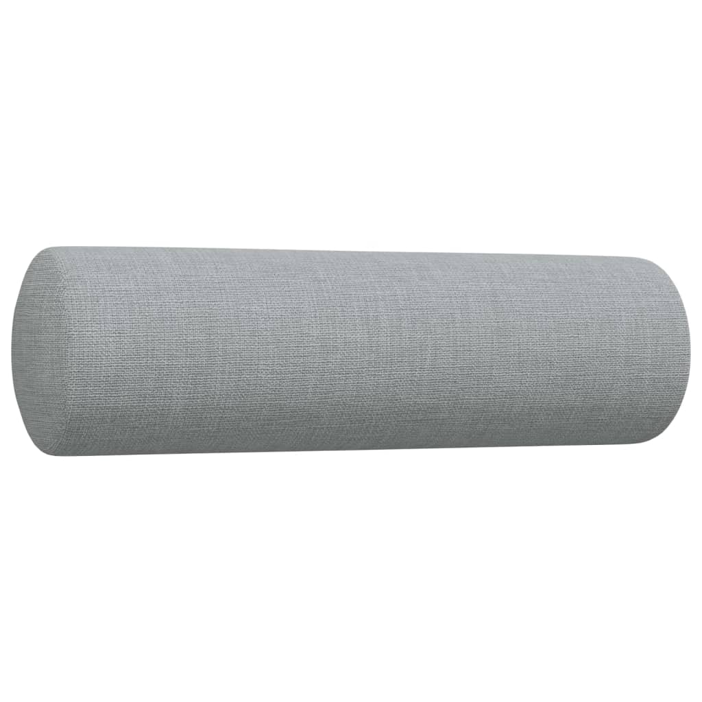 4 Piece Sofa Set with Footstool and Decorative Cushions Light Grey Fabric