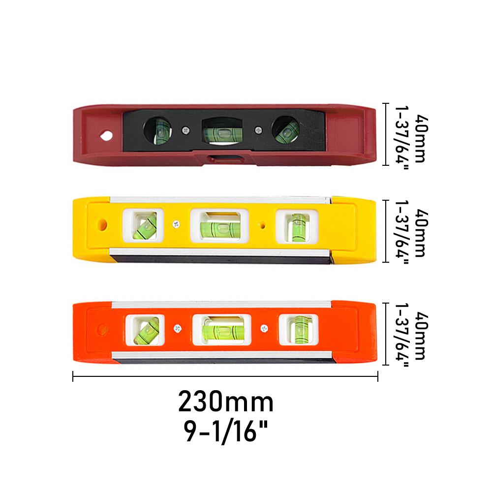 Portable ABS Shell Level Ruler High Precision Strong Magnetic 3 Bubble Level Meter Household Hardware Tools Laser Level Ruler