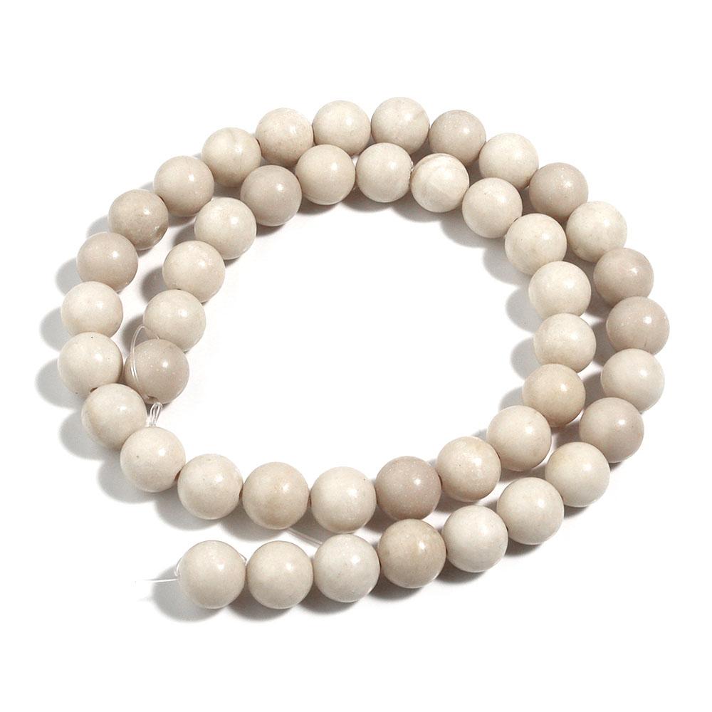 1 Strand Natural Stone Beads 4/6/8/10/12mm Beige Round Loose Beads For Jewelry Making DIY Crafts Bracelets Necklace Accessories