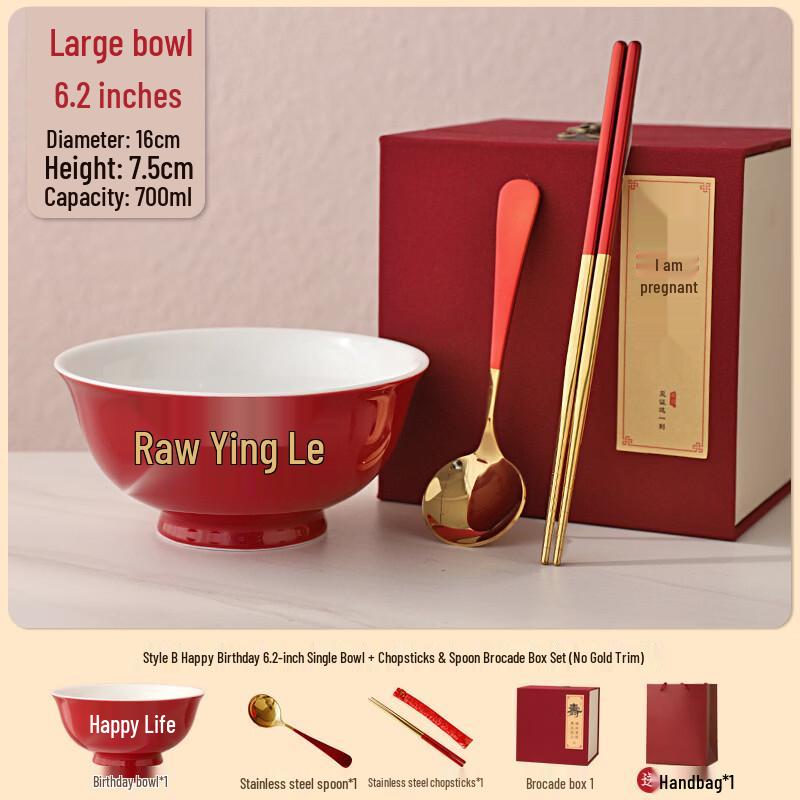 

Happy Birthday Longevity Noodle Bowl Set