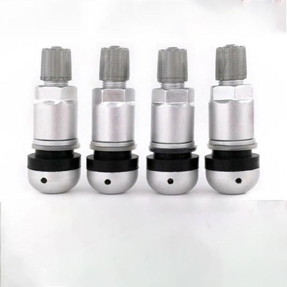 4Pcs For Volkswagen Sensor Valve Repair Kit TPMS Valve Aluminum Alloy Tyre Pressure Sensor серебряный