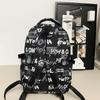 Large Capacity Student Backpack Graffiti Print Campus Backpack Men Lightweight Couple Backpack