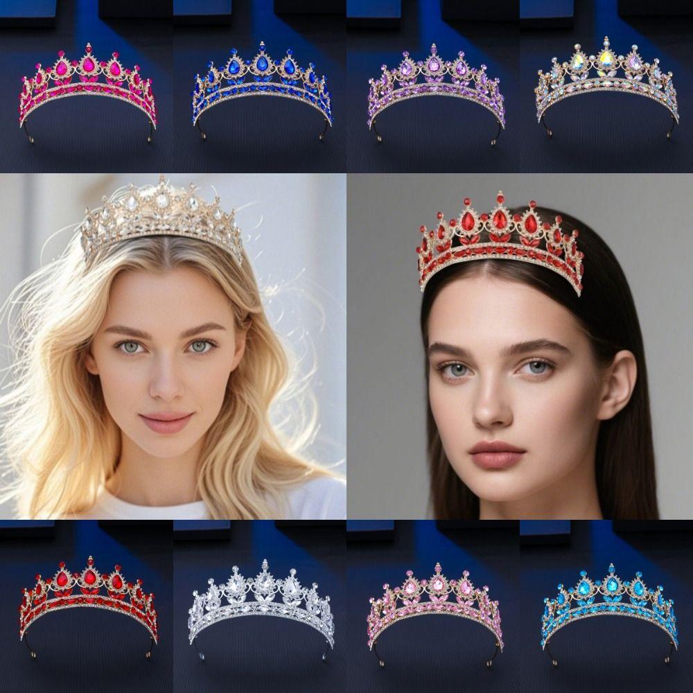 Princess Baroque Wedding Hair Tiara Jewelry High-end Crystal Bridal Tiara Crown Headpieces Rhinestone Diadem Veil Tiaras Dance