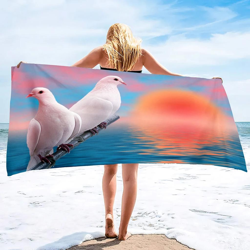Peace Dove Beach Towel Peace Freedom Love Antiwar Spirituality Theme Bath Towel Quick Dry Hand Towels for Kitchen Hotel Gym Spa