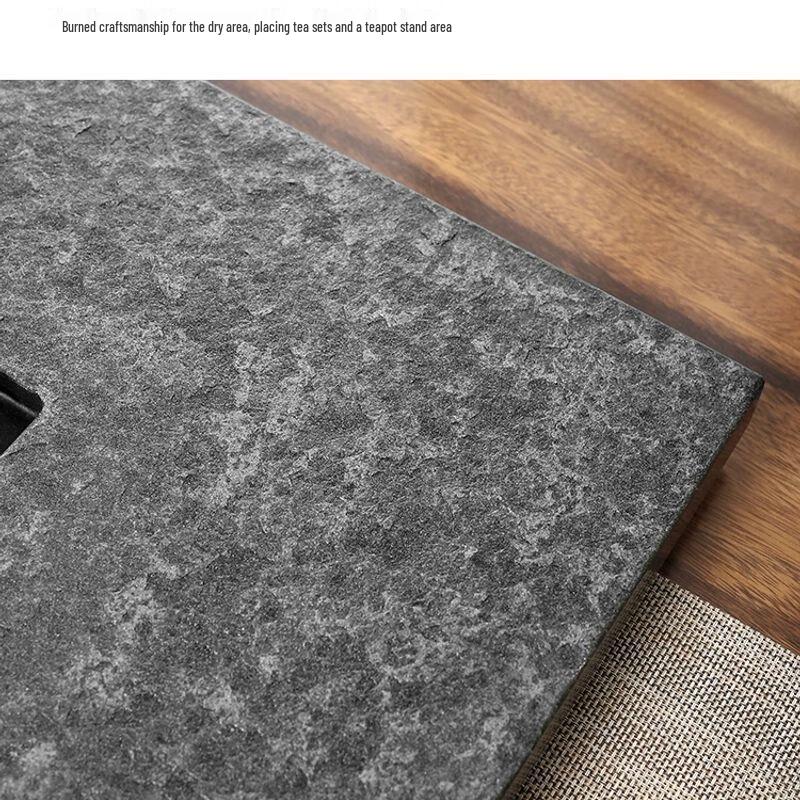 Modern Natural Black Gold Stone Tea Tray