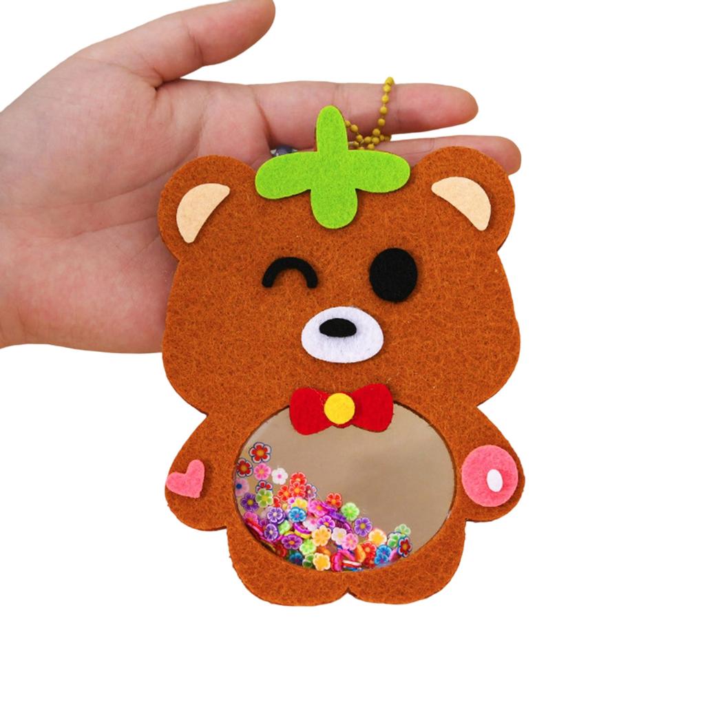 NonWoven Fabric Animal Pendant Craft Kits Making Set for Toddler Early Educational Toy Handmade Hanging Decoration
