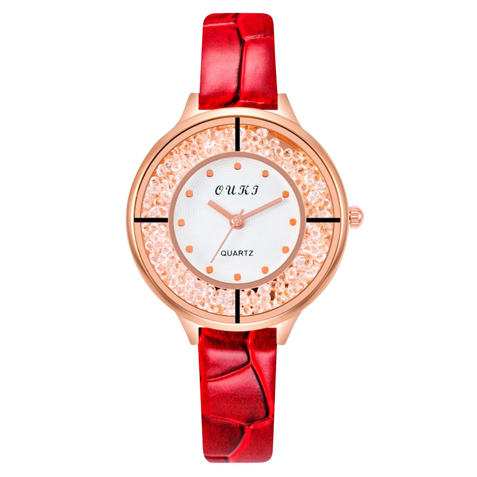 

Женские часы Кварцевые часы Женская одежда Подходящие часы One Size красный