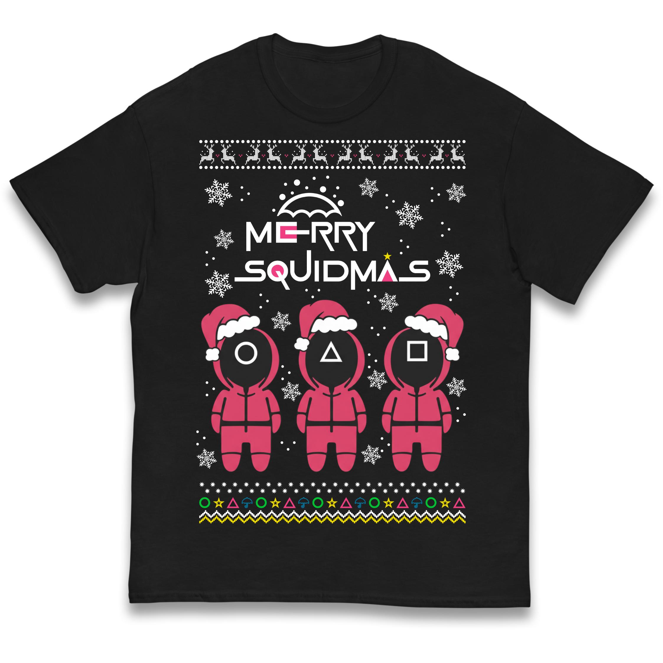 merry Squidmas Squid Games sleeping Christmas Kids T Shirt 110