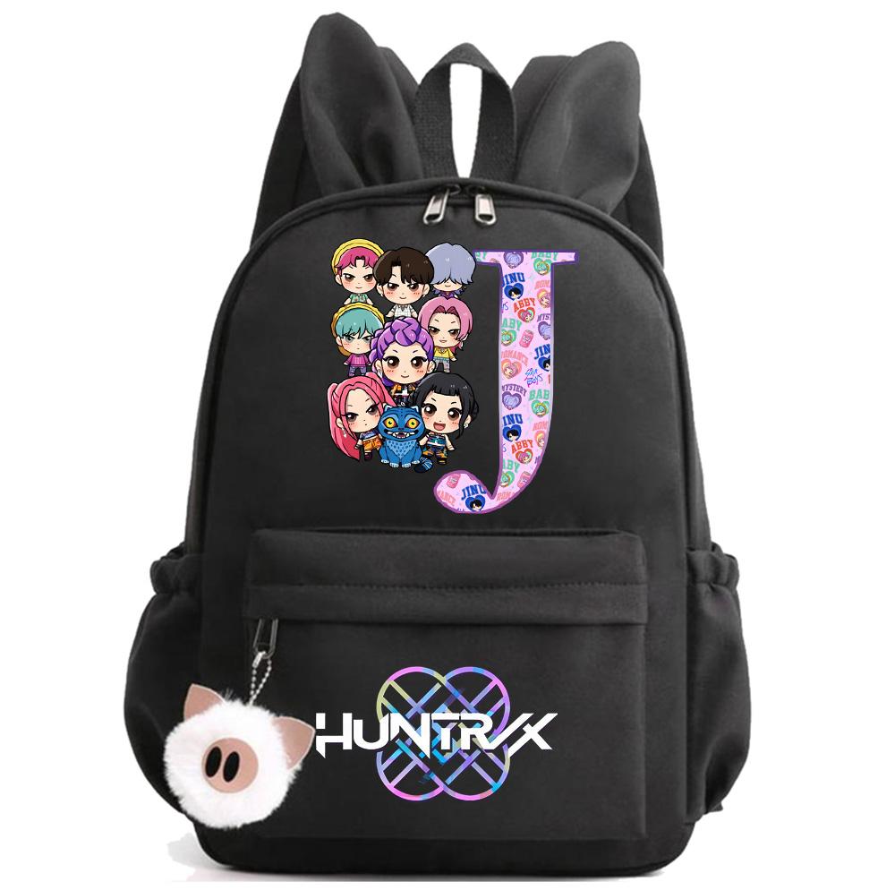 Anime 26 Englische Buchstaben K-Pop Bedruckter Rucksack Student Teenager Student Schultasche für Junge Mädchen Schultasche Kindergeschenk Damen Große Kapazität Reisetasche