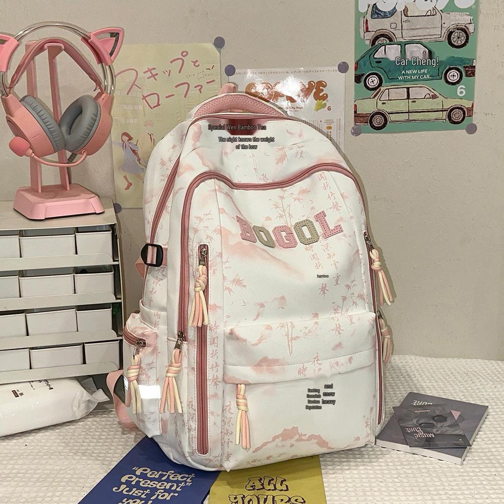 Trendy Batoh ve stylu tušové malby - Velká kapacita, Všestranná školní taška pro studenty