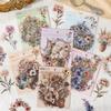 ZABC Retro Floral PET Sticker Pack: 15 Sheets for Romantic Floral-Themed Journaling