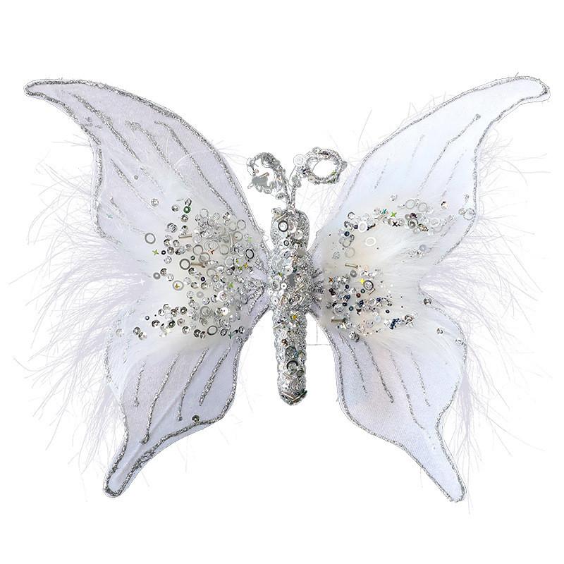 Celebration Christmas Butterfly Decor Props With Soft Fabric Accessories Party