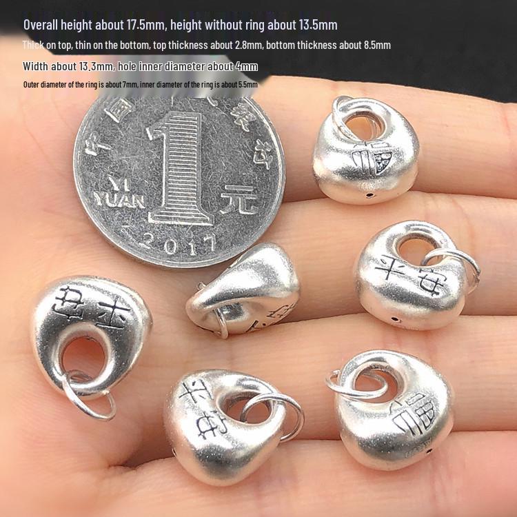 

Sterling Silver Retro Fu Character Pendant Bracelet/Necklace with Woven Rope