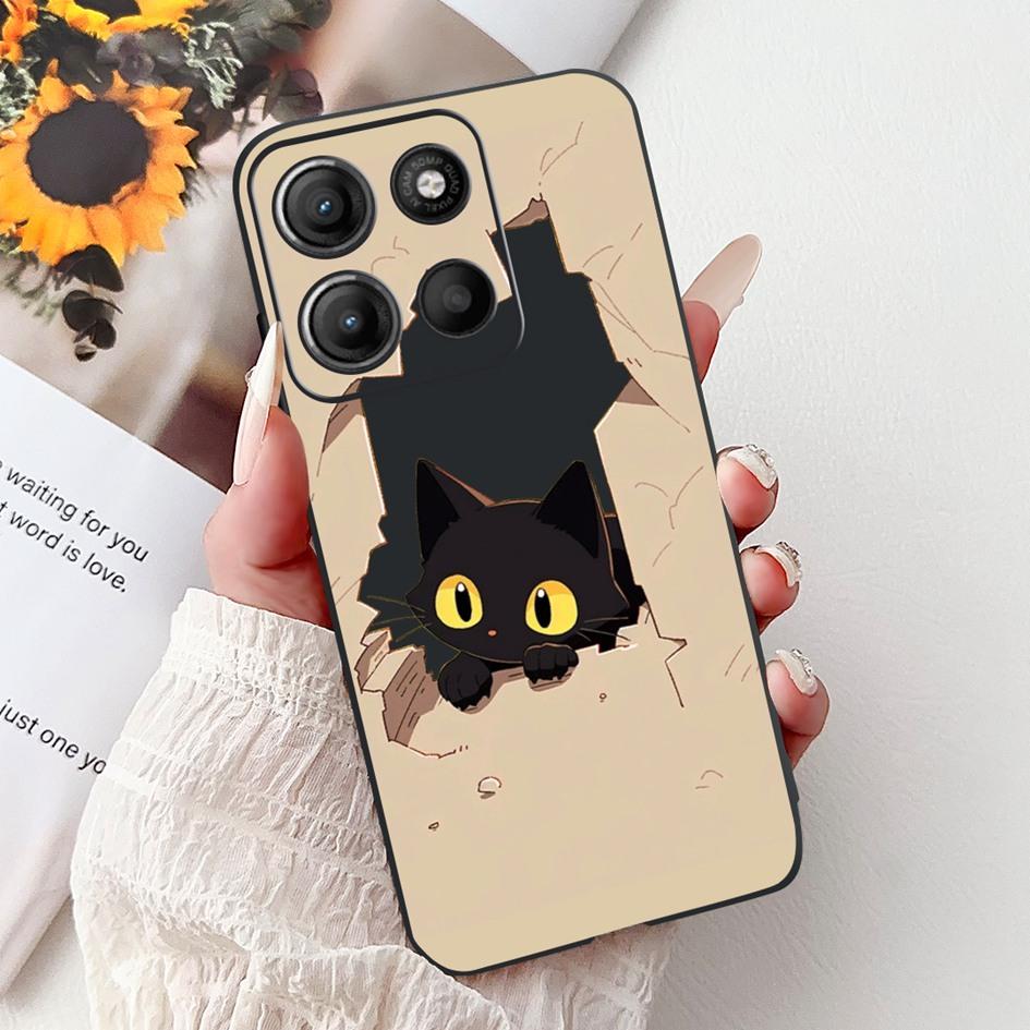 Silicone Case For Motorola Moto G15 G75 2024 Cover Cute Panda Lion Shockproof TPU Phone Cases For MotoG15 MotoG75 G 75 G 15 Etui