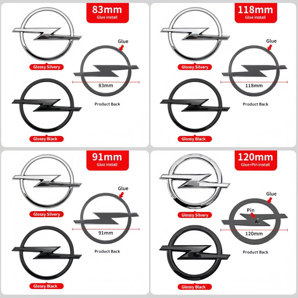 1 Stück 3D ABS Auto Frontgrill Haube Motorhaube Emblem Heckklappe Stoßstange Abzeichen Logo Aufkleber für Opel Astra Zafira Insignia Corsa