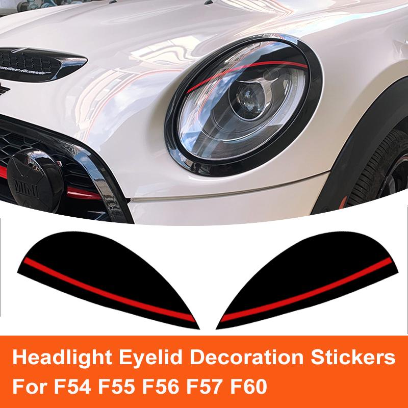 Car Headlight Eyelid Light Eyebrow Lamp Decoration Stickers For Mini Cooper S Clubman F54 F55 F56 F57 F60 Countryman Accessories