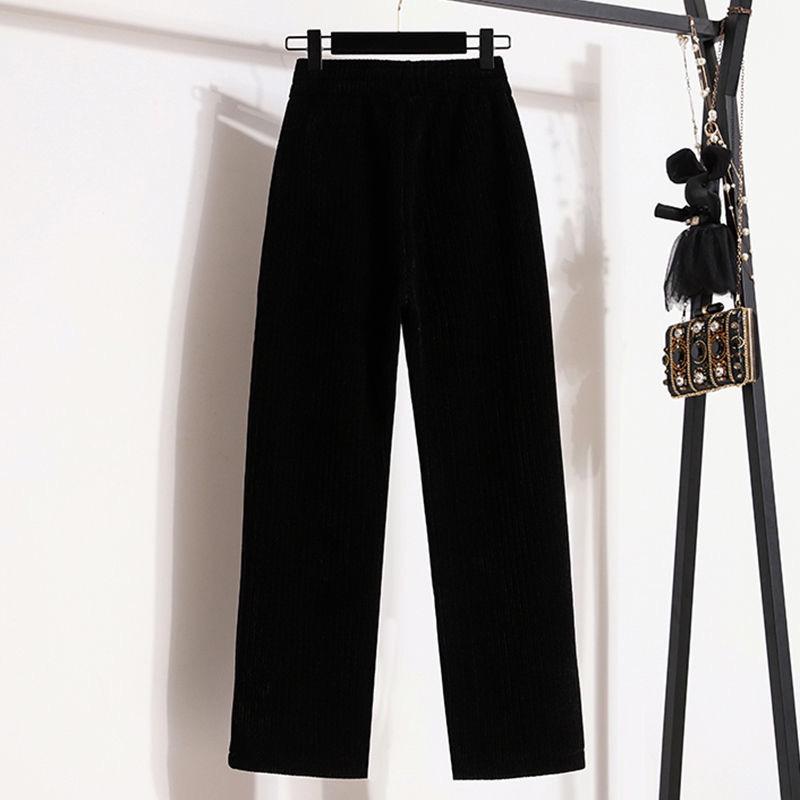 

Petite High-Waisted Drapey Wide-Leg Pants for Women, Casual Autumn/Winter Cropped Pants 3XL 140-160 lbs