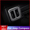 For Jeep Compass 2017 2018   ABS Chrome Car Rear Air Condition Outlet Vent Frame Cover Trim Interior Accessories