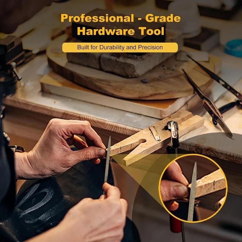 Premium Needle File Set High-Carbon Steel with Non-Slip Ergonomic Handles for Precise Filing On Wood Plastic Model Solid