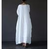 Spring Loose Plus Size Cotton Linen Long Maxi Casual Comfortable Dress Lightweight High Recognition Elegant with Flattering Chic Dress