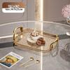 Clear Plastic Serving Tray PET Material with Handles Versatile Dining Tea Serving Platter for Home Restaurant Cafe Decorate