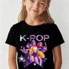 Girls' Street Style Korean Fashion T-Shirt 100% Pure Cotton Cool Korean Concert Style T-Shirt Suitable for Little Girls