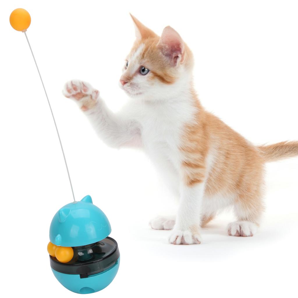 Pets Cats Leaking Food Dispenser ABS Rolling for Tumbler Ball Training Interactive ToysBlue