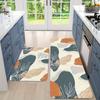 1PC Watercolor Leaf Pattern Kitchen Rug Non-Slip Door Mat Pop design Bathroom Rug Bath Mat Carpet for Home Sink Laundry Decor