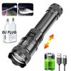 High Strong Power Led Flashlights Portable Tactical Torch with Display Light Rechargeable Camping Fishing Emergency Zoom Lantern