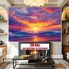 2D Vibrant Sunset Seaside Backdrop for Room Decor & Vacation Photoshoot