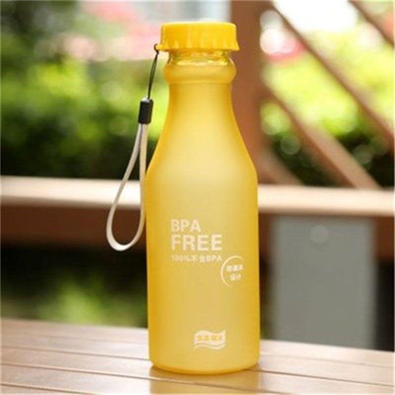 

Leakproof Portable Sports Travel Water Bottle Cup Cycling Camping Hanging 550ml жёлтый