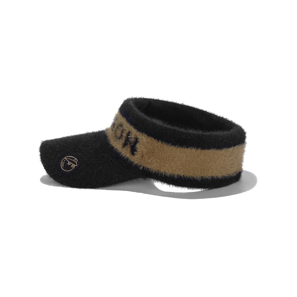 MALBON GOLF Malbon Logo Jacquard Knit Visor Black (Woman)