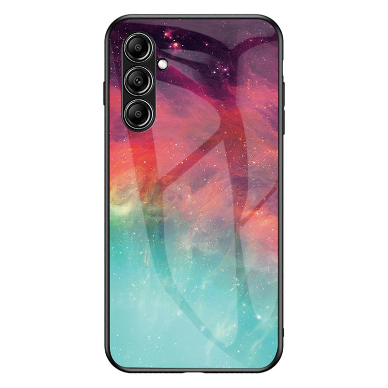 For Samsung Galaxy S23 FE Starry Sky Pattern Tempered Glass Case PC+TPU Anti-Scratch Phone Cover