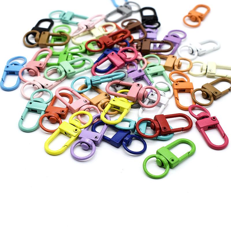Zinc Alloy Keychain: Colorful Lobster Clasp Dog Hook, DIY Blind Box Figure, Spring Buckle Ornament