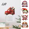 Christmas Switch Stickers Stickers Removable Santa Claus/Puppy/Reindeer/Elf/Pickup Truck Light Party Decoration Supplies Bedroom Wall Decal for Home