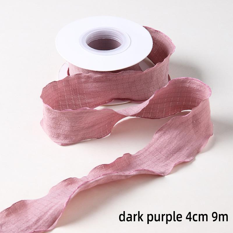 25/40mm 10Yards Candy Color Ribbon Wavy Edge Fishtail Yarn Ribbon for Gift Wrapping DIY Bow Bouquet Cream Style Wrinkled Ribbons