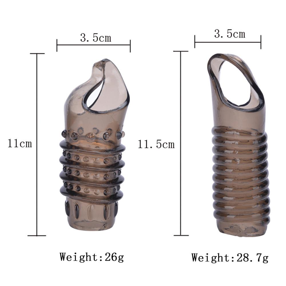 Silicone Penis Ring Adults Sex Toy for Men Vagina Condom Ribbed Multi Functional Dildo Girth Enhancer Anal Butt Plug Dick Sleeve