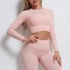 One-Piece Shark Knitting Seamless Fashion Long Sleeve Yoga Wear