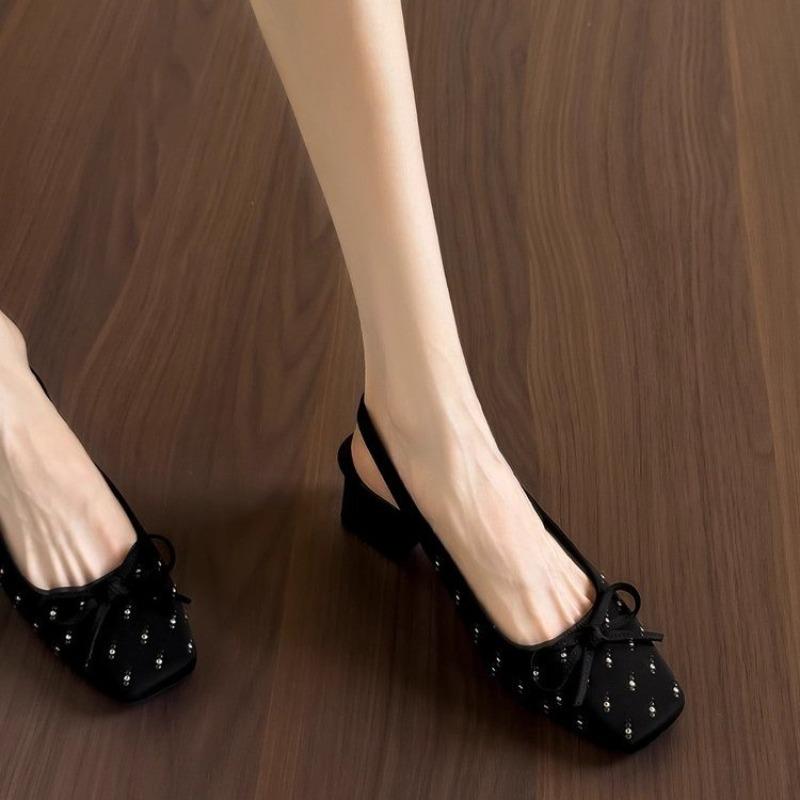 Mode Sommer Slingbacks Damenschuhe Spitzschuh Schmetterlingsknoten Damenpumps Mode Party Sandaletten mit Absatz Bequeme Neue High Heels