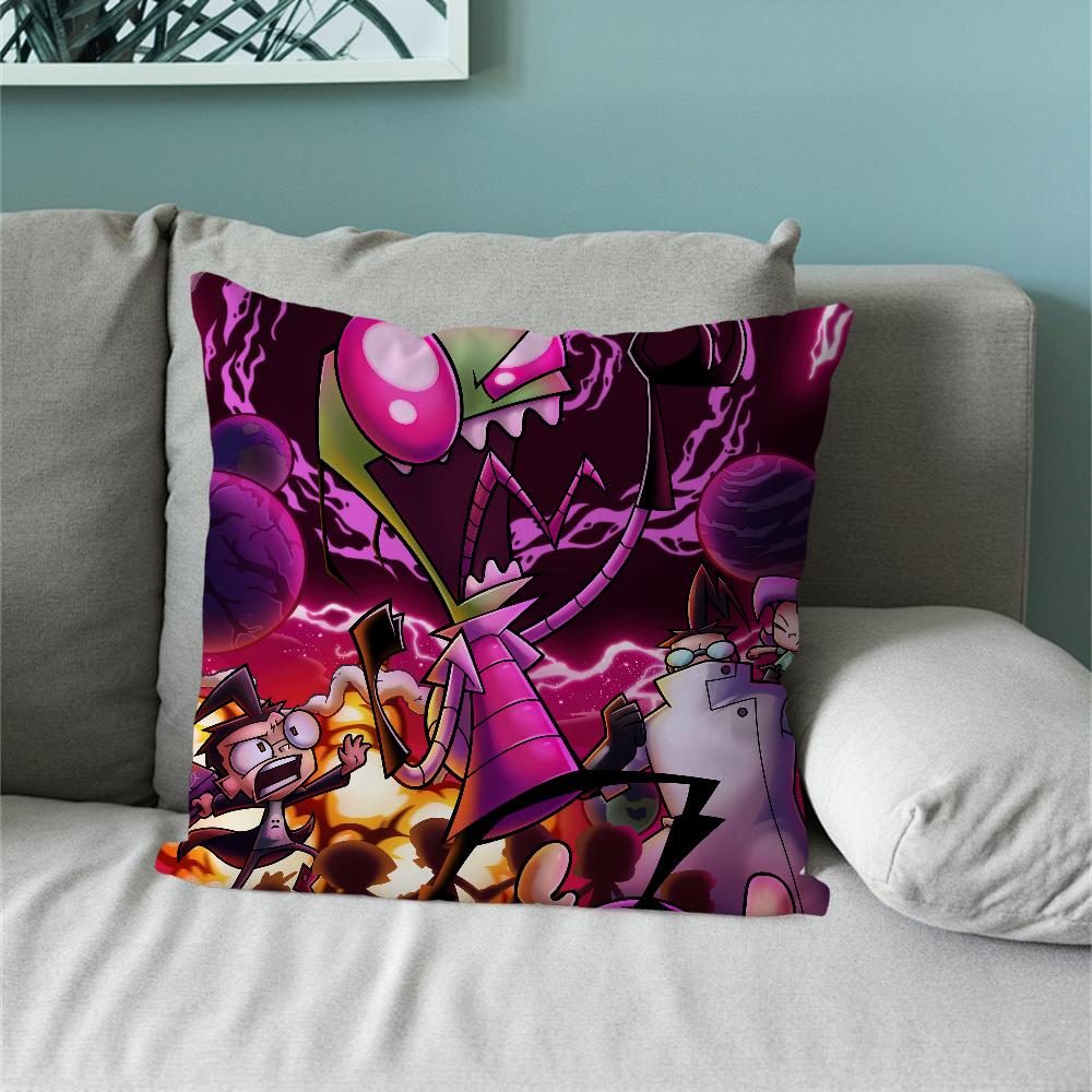 Cartoon Invader Zim Cool Pillow Case Sofa Living Room Bedroom Headboard Backrest Cushion Square Cushion Nap Time