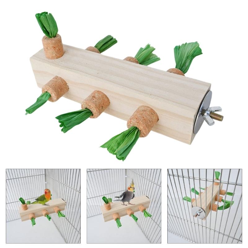 Bird Stand Perch Toy,Bird Cage Accessories for Parakeets Cockatiels Lovebirds Conures Bird Chewing Toy Wooden Perch Stand